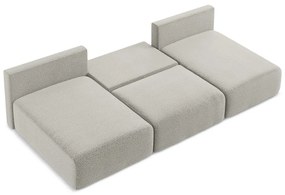 Colțar gri deschis extensibil/cu spațiu de depozitare Kalena – Makamii