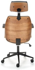 Scaun de birou Ignazio, negru / nuc