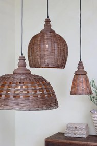 Lustra împletită manual din rattan si rachita, D62 cm