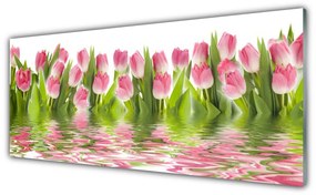 Tablouri acrilice Lalele Floral Roz Verde
