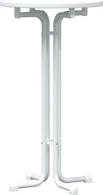 vidaXL Masă de bar, alb, Ø60x110 cm, lemn prelucrat și oțel