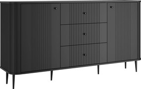 Comodă cu sertare pe picioare Vesper 160 cm - negru / picioare negre