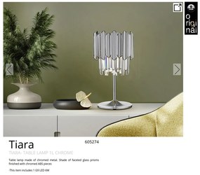 Veioza/Lampa de masa design elegant Tiara crom