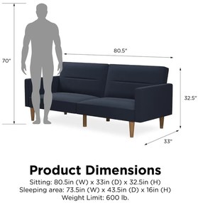 Canapea extensibilă Mainstays, albastru închis