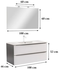 Mobilier complet de baie Vario Trim 100 antracit-alb