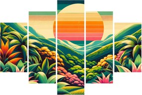 Tablou - Apus de soare multicolor (150x105 cm)