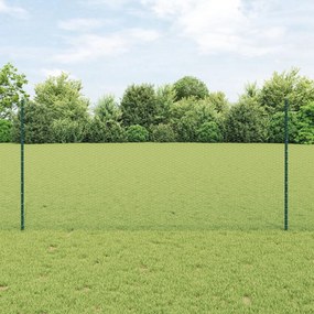 vidaXL Îngrădire cu stâlpi Verde 1.2 x 25 m Oțel