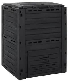 vidaXL Compostor de grădină, negru, 280 L, polipropilenă