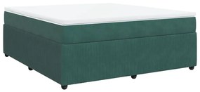 3285659 vidaXL Pat box spring cu saltea, verde închis, 180x200 cm, catifea