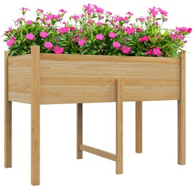 Outsunny Pat de Gradina Inaltat din Lemn 115x55x80cm cu Orificii de Scurgere pentru Legume Flori | Aosom Romania