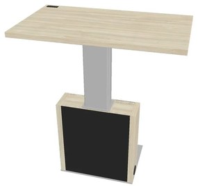 Masă de conferință reglabilă Verno+ S 120 x 70 cm, salcâm / negru