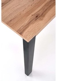Masa extensibila pentru dining cu blat in decor stejar wotan GOGI 100(135)x60 cm