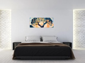 Tablou – Mozaic – soare și arbore II. (120x50 cm)