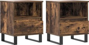 vidaXL Noptiere, 2 buc., stejar fumuriu, 40x35x50 cm, lemn compozit