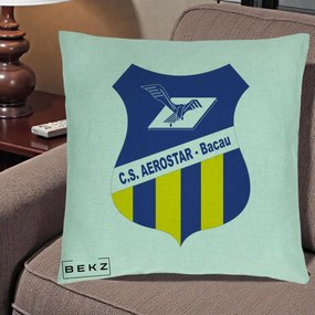 Perna Personalizata CS Aerostar Bacau Fotbal, 40x40 cm, Verde Menta, Husa Detasabila, Perna Inclusa, BEKZ®