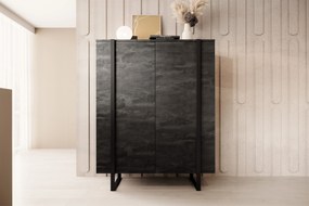 Comodă Verica 120 cm - cărbune / picioare negre