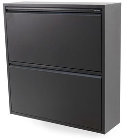 Pantofar negru cu deschidere înclinată din metal 75x77,5x22,5 cm Billy – Spinder Design