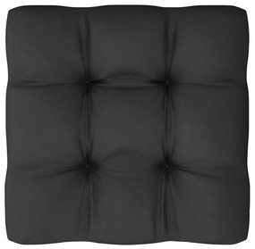 Set mobilier grădină cu perne, 10 piese, negru, lemn masiv pin