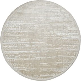 Covor JASMINE, 120x120 cm, forma rotunda, poliester, crem, 1452