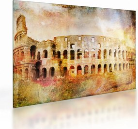 Tablou pe sticlă - Pictură digitală, Colosseum, Roma, Italia (70x50 cm)