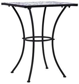 46706 vidaXL Masă de bistro mozaic, albastru și alb, 60 cm, ceramică