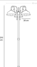 Stalp exterior IP44 realizat manual din alama Lipari