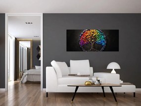 Tablou – Arbore plin de inimi colorate (120x50 cm)