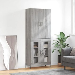 vidaXL Dulap înalt, gri sonoma, 69,5x34x180 cm, lemn compozit