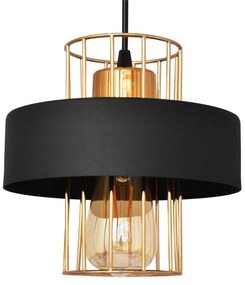 Lustră pe cablu VOLTA 1xE27/15W/230V neagră/aurie