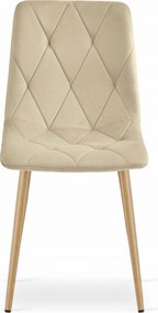 OFERTA Scaun de masa din catifea bej deschis LIBRA a II-a calitate