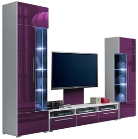 Mobilier living Ramon II (alb + violet) (cu iluminat). 611017