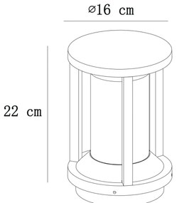 Lampă de exterior CADIX 1xE27/15W/230V IP65 Lucide 15804/22/30