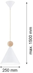 Lustră pe cablu Argon 8629 KEGEL 1xE27/15W/230V alb