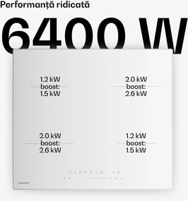 Klarstein Plită cu inducție Velaire, elegantă, minimalistă, puternică, 4 zone de gătit, 7000 W, 60 cm