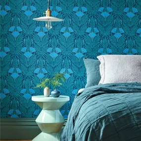 Tapet Floral Fanfare, Cornflower Blue, 1838 Wallcoverings, 5.3mp / rola