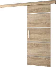 Uşă glisantă, stejar sonoma/ stejar sonoma/ argintiu, SALDOR 90 4