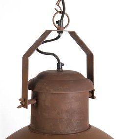 Lampă suspendată industrială maro ruginiu cu interior auriu - Engine