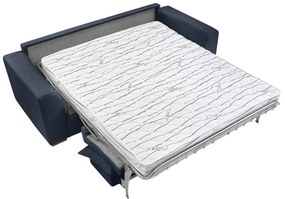 Canapea albastru-închis extensibilă cu tapițerie din catifea reiată 225 cm Augustin – Bobochic Paris