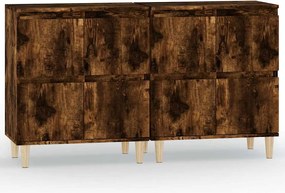vidaXL Dulapuri, 2 buc, stejar afumat, 60x30x75 cm, lemn prelucrat