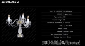 Veioza 3 brate cristal Bohemia S31 006/03/1-A