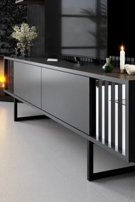 Set de mobilier pentru living Chrome, Antracit- Negru
