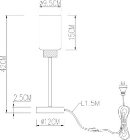 Globo 15977T - Lampă de masă ROWENA 1xE27/60W/230V negru/alb