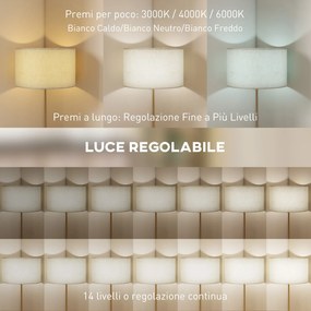 HOMCOM Lampă de Podea cu Telecomandă și Luminozitate Reglabilă 3000K-6000K, Abajur din Material Textil, Auriu | Aosom Romania