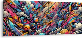 Tablou - Graffiti multicolor (120x50 cm)