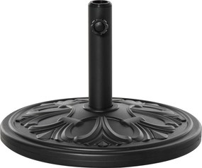 Outsunny Bază Stabilă Rotundă pentru Umbrele, Plastic Rezistent, 13kg, Compatibilă cu Stâlpi 35-38-48mm, Negru | Aosom Romania