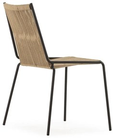 Scaune de dining bej stivuibile 2 buc. din metal Emily – Marckeric