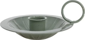 Suport de lumanare, verde, din aluminiu, H4cm, Chamber