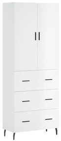 3195861 vidaXL Dulap înalt, alb extralucios, 69,5x34x180 cm, lemn compozit