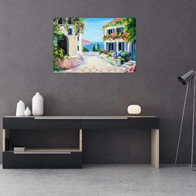 Tablou - Alee grecească, pictură în ulei (90x60 cm)