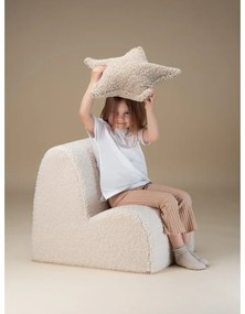 Fotoliu de copii crem cu tapițerie din țesătură bouclé Cloud – Wigiwama